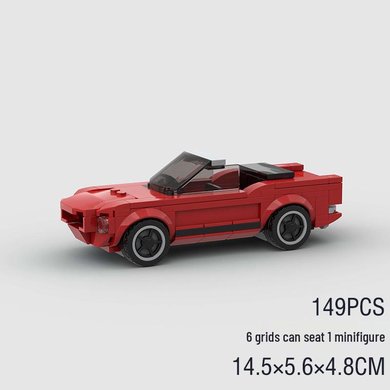 

MOC Конструктор для кабриолета Ford Mustang 1968 года, Совместим с серией Lego Speed (6-шпилечный)