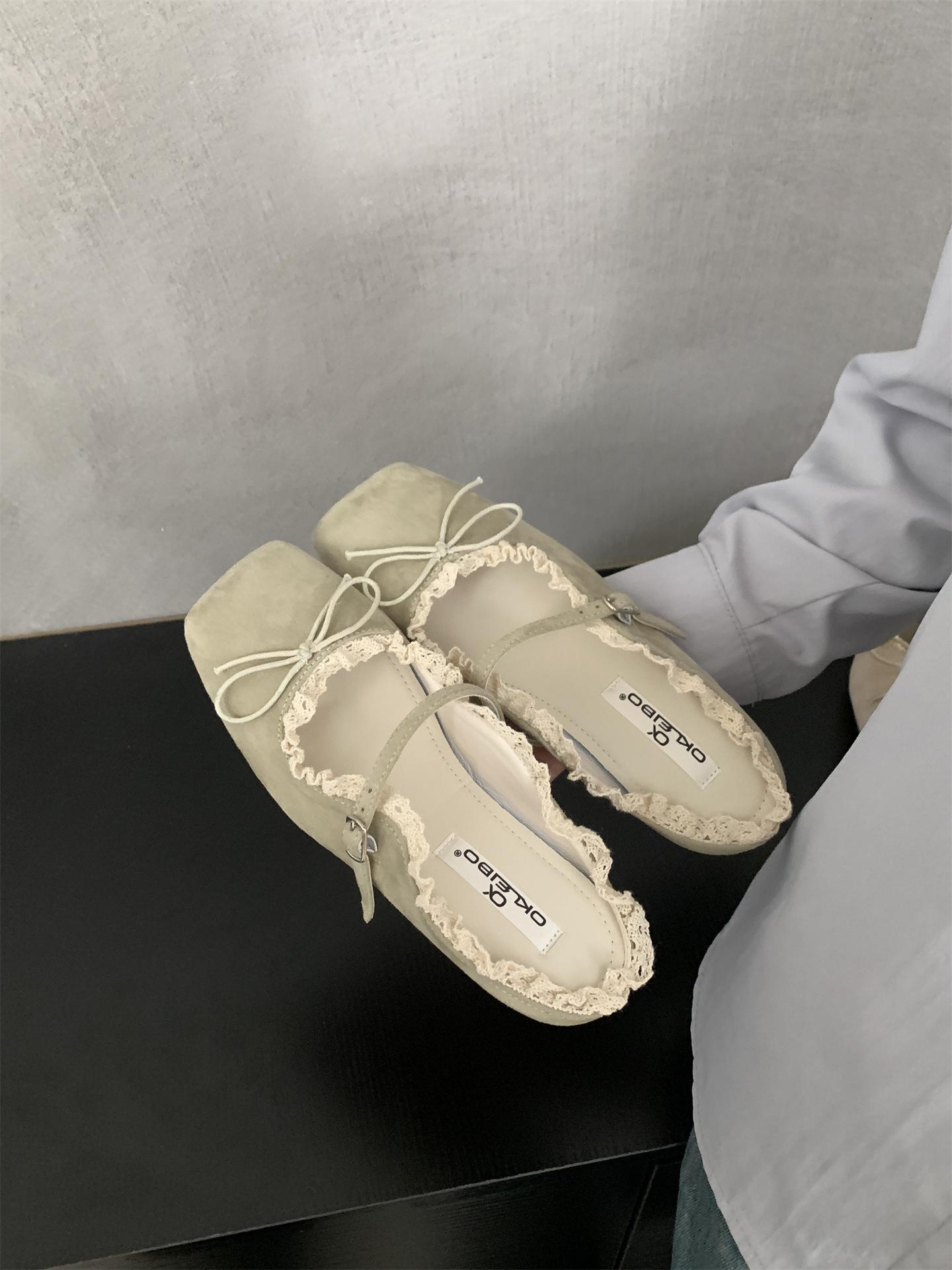 

Fashion 2025 Spring Fashion Buckle Ladies Flats Mules Shoes Female Butterfly-Knot Footwear Shallow Women Flats Mary Janes Slides Shoes 40 зелёный