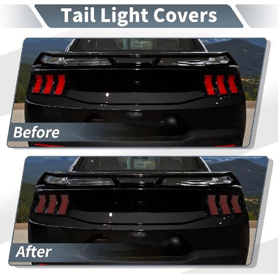 

Tail Light Cover for Ford for Mustang GT S650 Dark Horse Ecoboost 2024 2025 Rear Light Guards Taillight Lens Cover Tail Light Guard ABS Smoked Black