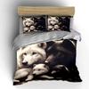 Cozy Wolf Family Duvet Cover Set With 3D Printing Design Soft Polyester Bedding Set All-Season Comfort Machine Washable