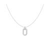 Gold Oval Hoop 925 Silver Necklace N062-01H