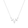 925 Sterling Silver Plum Blossom Antler Necklace - Women's Luxury Pendant for Autumn/Winter, Ideal Christmas Gift