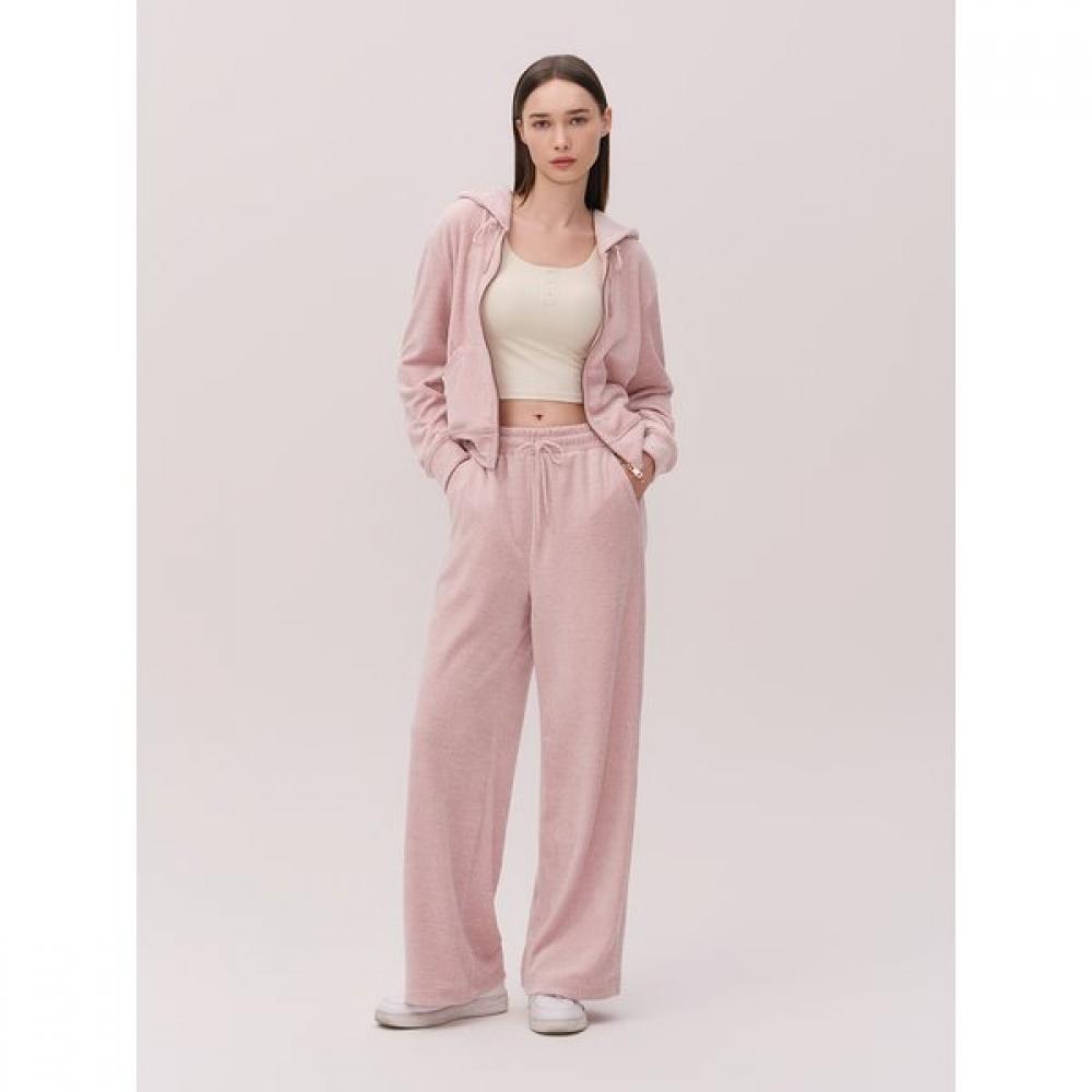 Huit Melange Velvet Wide Fit Banding Pants Htwpn5l05t