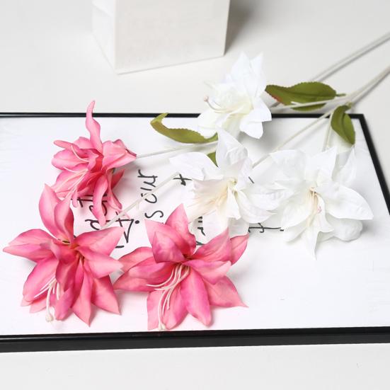 3 Główki Sztuczny Kwiat Lilii Sztuczna Kompozycja Kwiatowa Lilii Długa Łodyga