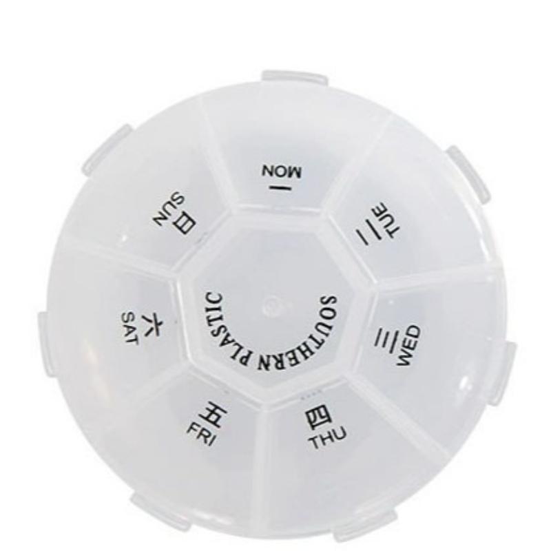 2Pcs/set Portable Sub-packing Pill Box 7 Days Tablet Small Mini Carry-on Travel Week Medicine Pill Storage Box