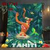 Tahiti 2D Flat Pattern Flannel Blanket High Quality All Seasons Warmth and Comfort Perfect for Christmas Gifts.P260914505