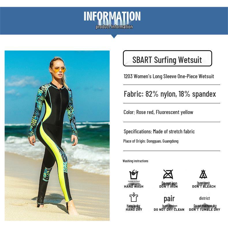 Women's Long-Sleeve Sun Protection Diving Suit for Swimming, Snorkeling & Surfing - Quick-Dry Jellyfish Suit