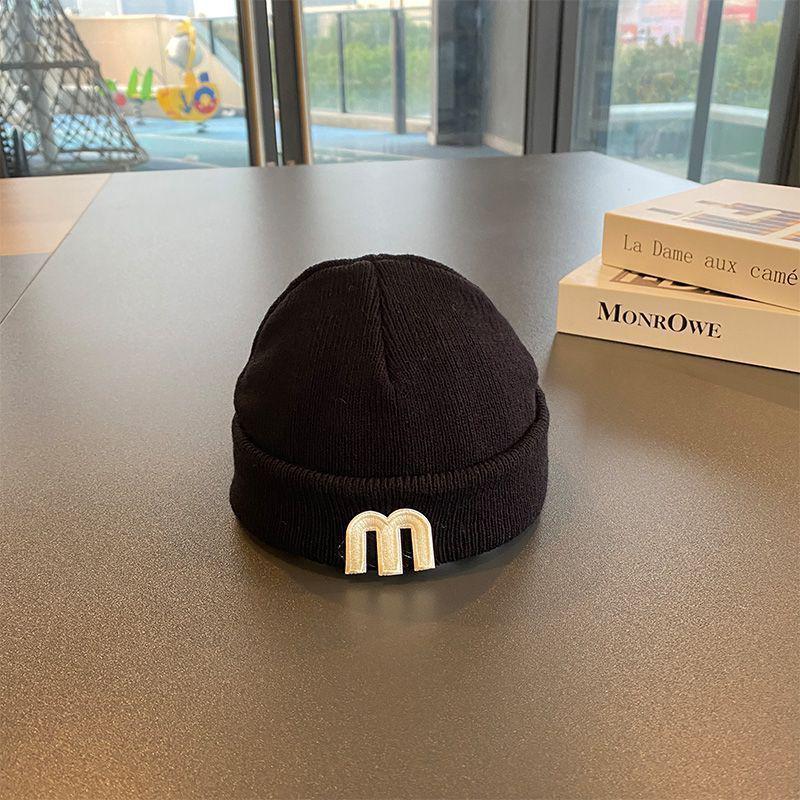 Autumn Winter Woolen Baby Hat - Knitted Letter Skull Cap, Korean Style Pullover for Newborns