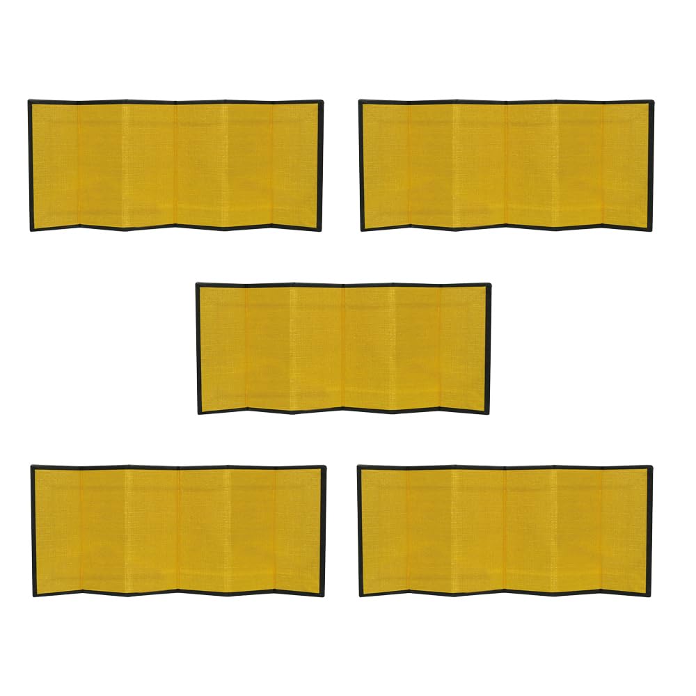 Fourcart Feng Shui Good Luck [6-Panel Gold Folding Screen] Set of 5 Plain Screens