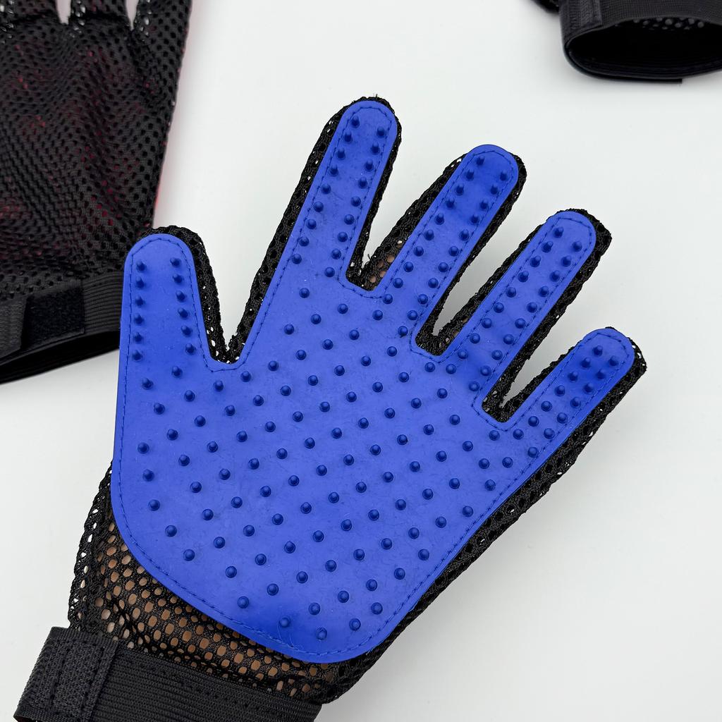 Pet Hair Removal Glove Five Finger Style Soft Silicone Massage Bathing Hair Cleaning Anti Static Cat Dog Bed Cleaning Supplies