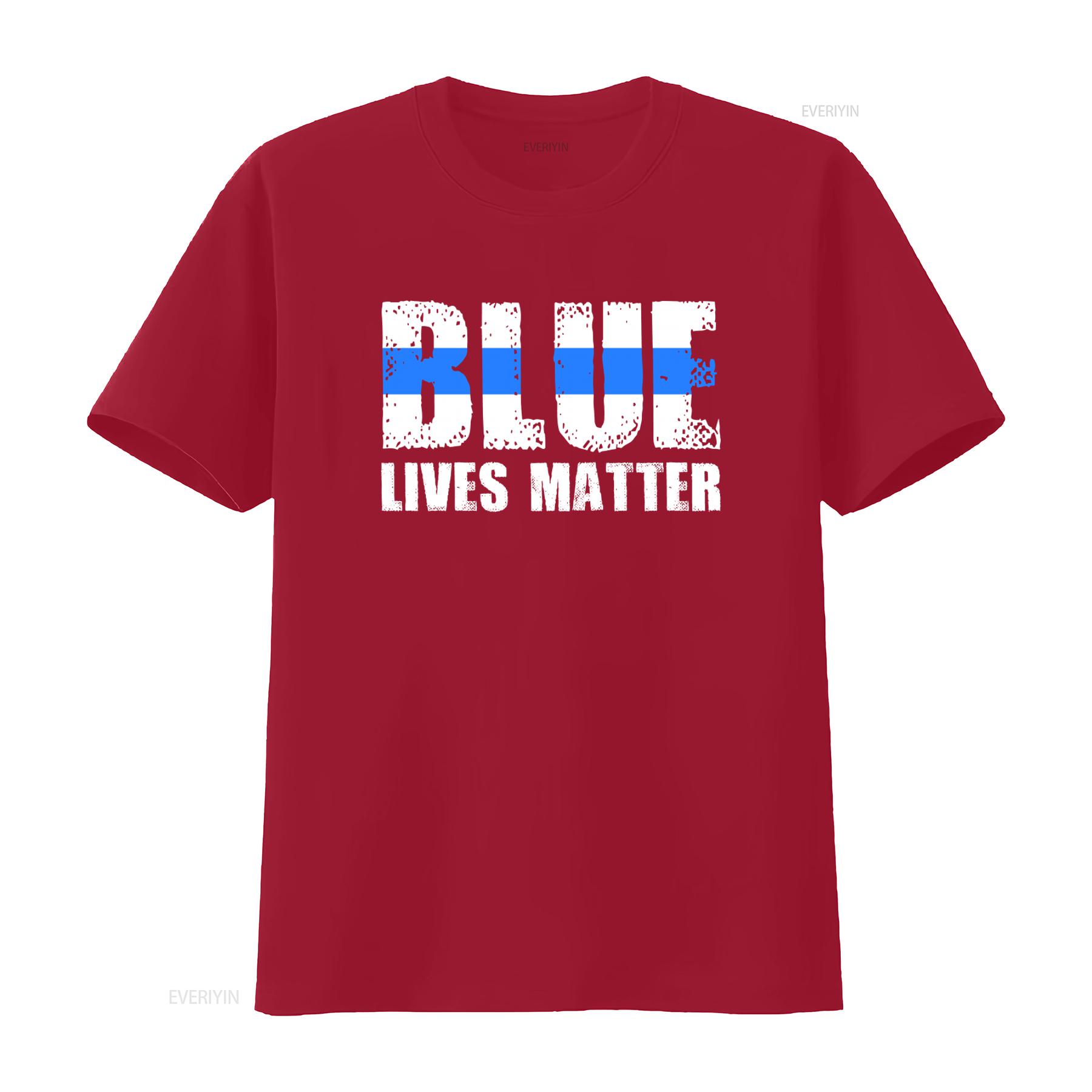 

Blue Lives Matter USA Classic Mens T Shirt Honor Serve Protect with Flag Design vintage Washed Stretched homme Casual graphic S
