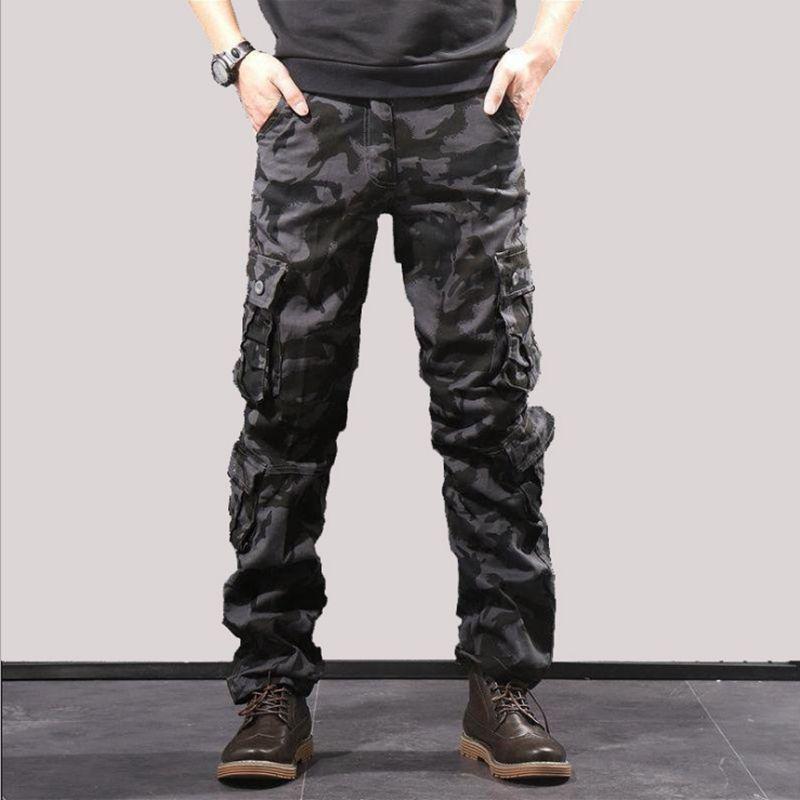 Outdoor Men Multipocket Work Pants Cotton Durable Casual Trousers For Youth
