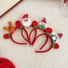 New Children's Cartoon Christmas Head Button Hair Band Party Gift Reindeer Antlers Snowman Sprung Headband Christmas Decoration