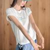 New Arrivals Open Run Women HearT PrinT Cap Sleeve Round Neck Loose FiT T shirT