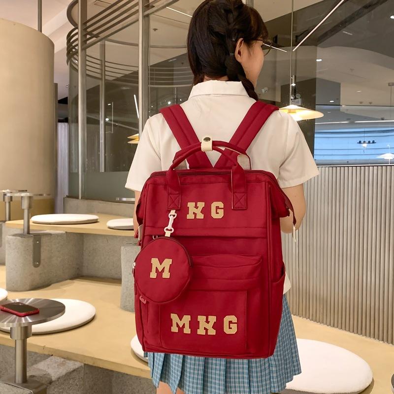 

Backpack for Women Large Capacity Junior High School and High School Students Schoolbag for College Students Campus Fashion Solid Color Backpack