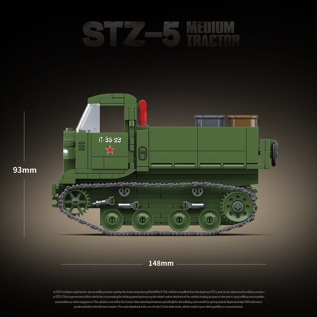 High-Quality Soviet High-Quality Medium Tractor-Mounted Stz-5 Self-Propelled High-Quality Gun High-Quality Vehicle, High-Quality Soviet High-Quality