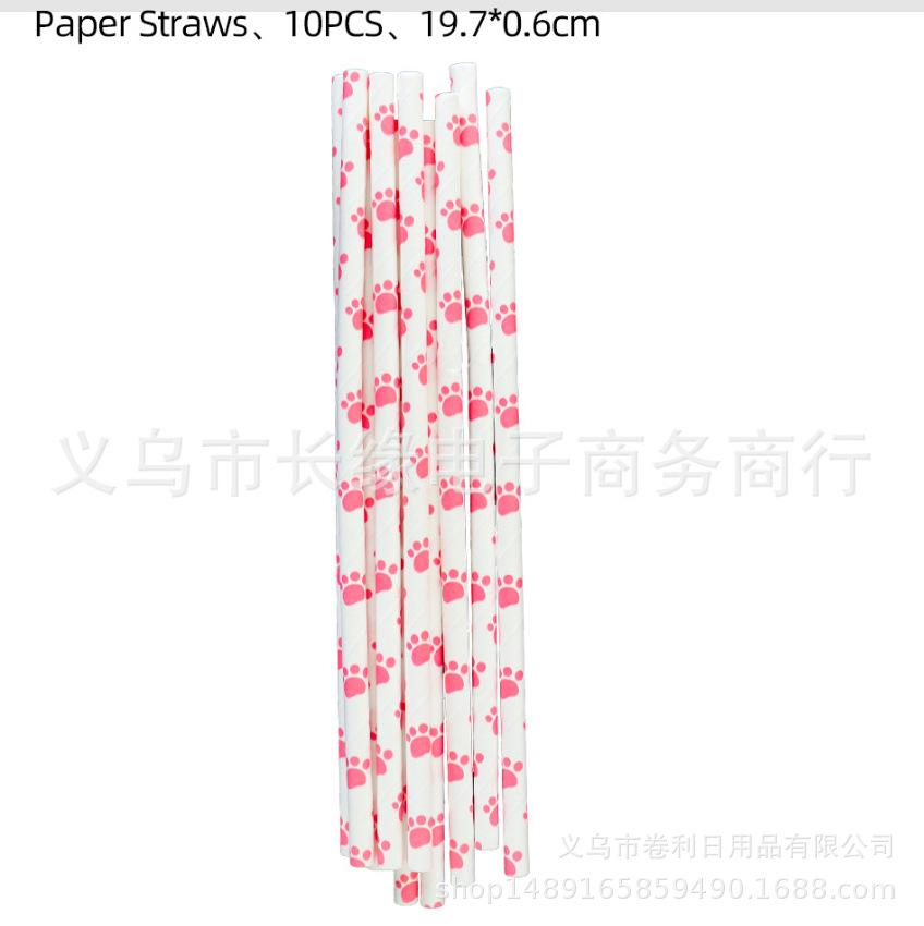 Paw Prints Party Supplies Birthday Decorations Tableware Decorations Banner Tablecloth Napkin Knives And Forks Spoons Paper Cups Paper Towels