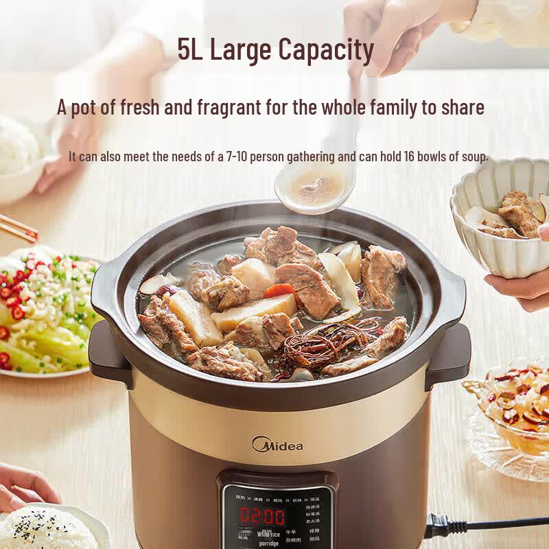 Midea 5L Automatic Electric Stew Pot CN Plug (adapter Included)