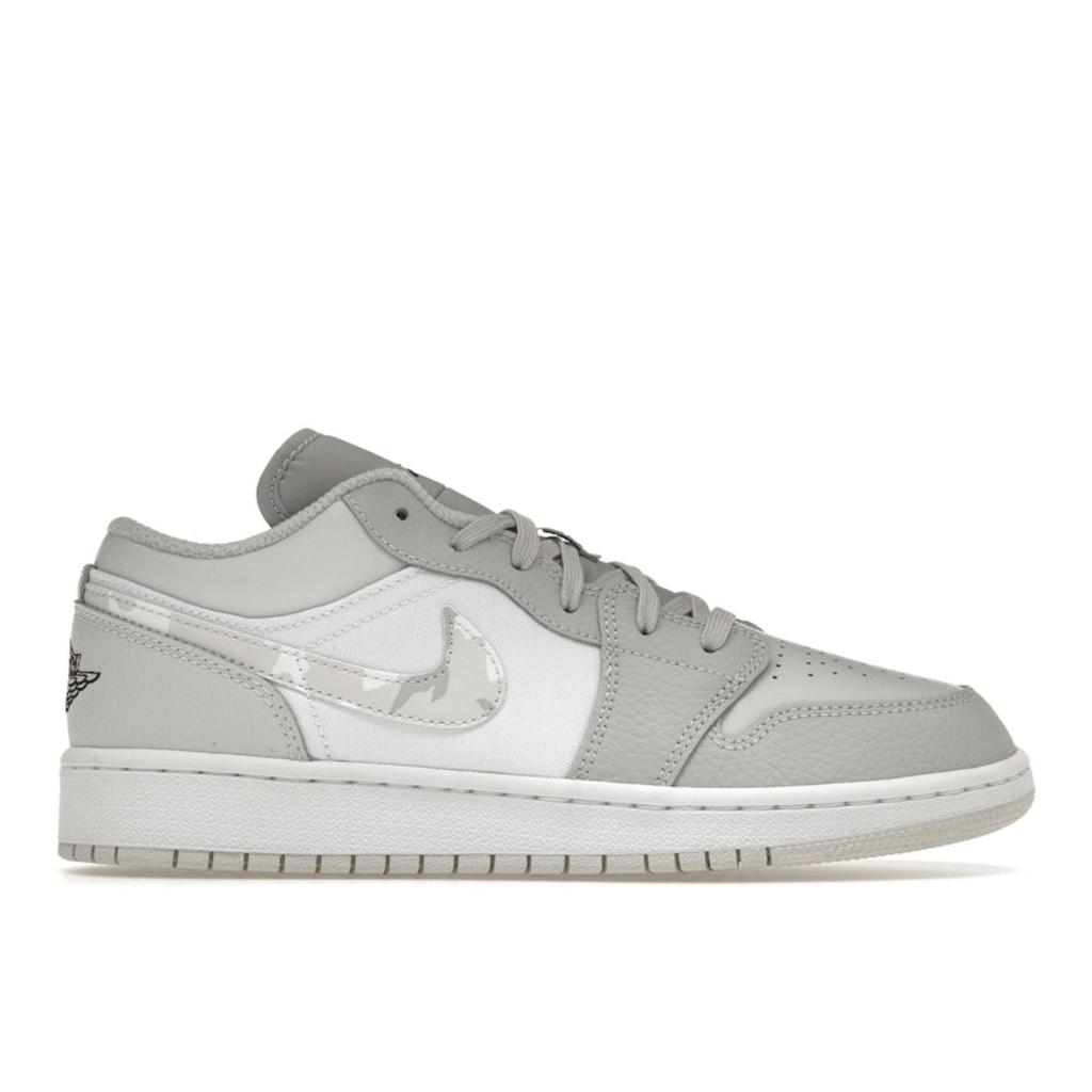 Air Jordan 1 Low SE GS White Camo Kids Sneakers Photon-Dust Grey-Fog DD3234-100