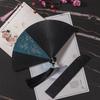 Chinesischer Stil Japanischer Klassischer Faltfächer Antiker Stil Schwarzer Faltfächer für Damen Handgefertigt Exquisite Handfächer