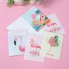 12pcs Hawaiian Party Gift Card Flamingo Palm Leaves Postcard Greeting Card Tropical Hawaii Summer Beach Pool Party Decorations