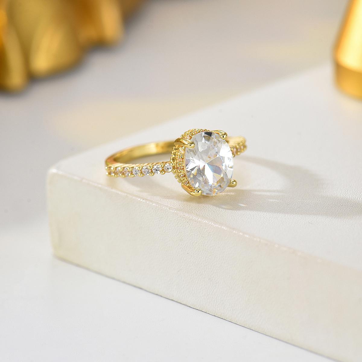 Round CZ Halo Engagement Ring for Women Gold Silver Color Paved Cubic Zirconia Ring Elegant Jewelry for Bridal Daily Wear
