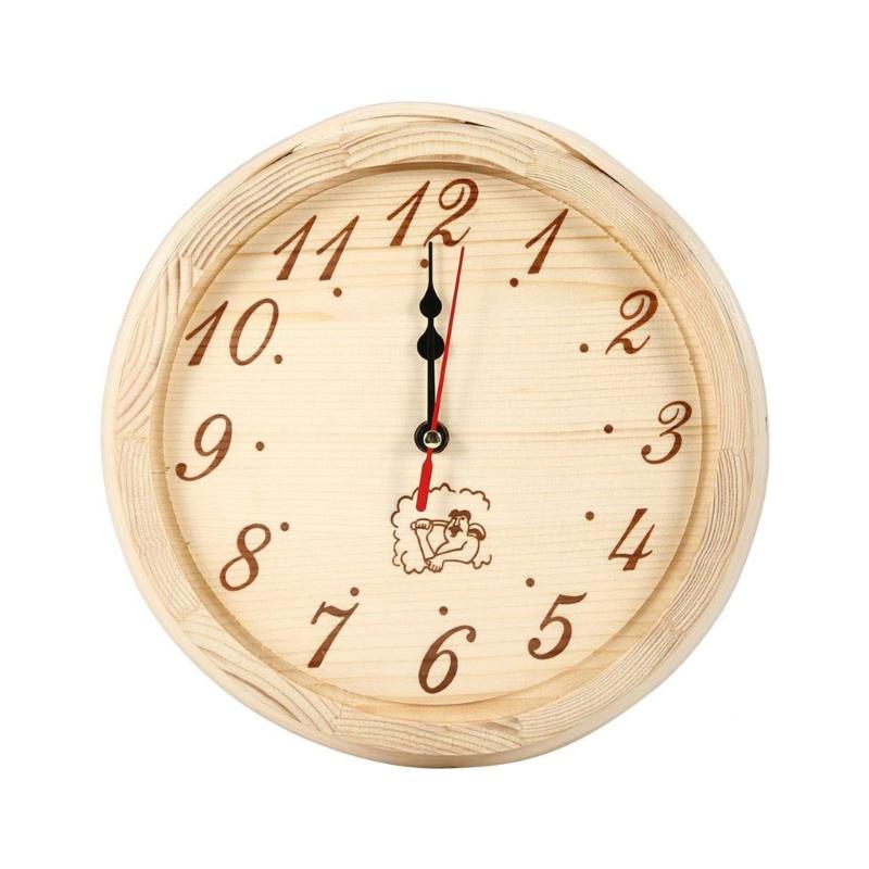

High Temperatures Resistant Sauna Time Wood Round Clock Portable Accessory for Steam Room Bathrooms Living Space 1