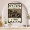 Wild West Wanted Poster Metal Wall Art Rustic Cowboy Decor Home Bar Office Man Cave