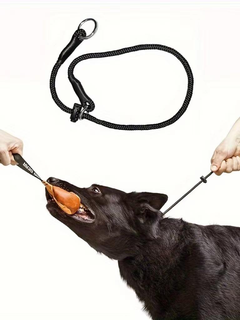 Polyester Fiber Dog Training Leash with Adjustable Slip Collar - Durable Choke Loop for Behavioral Training, Non-Asphyxiation Co