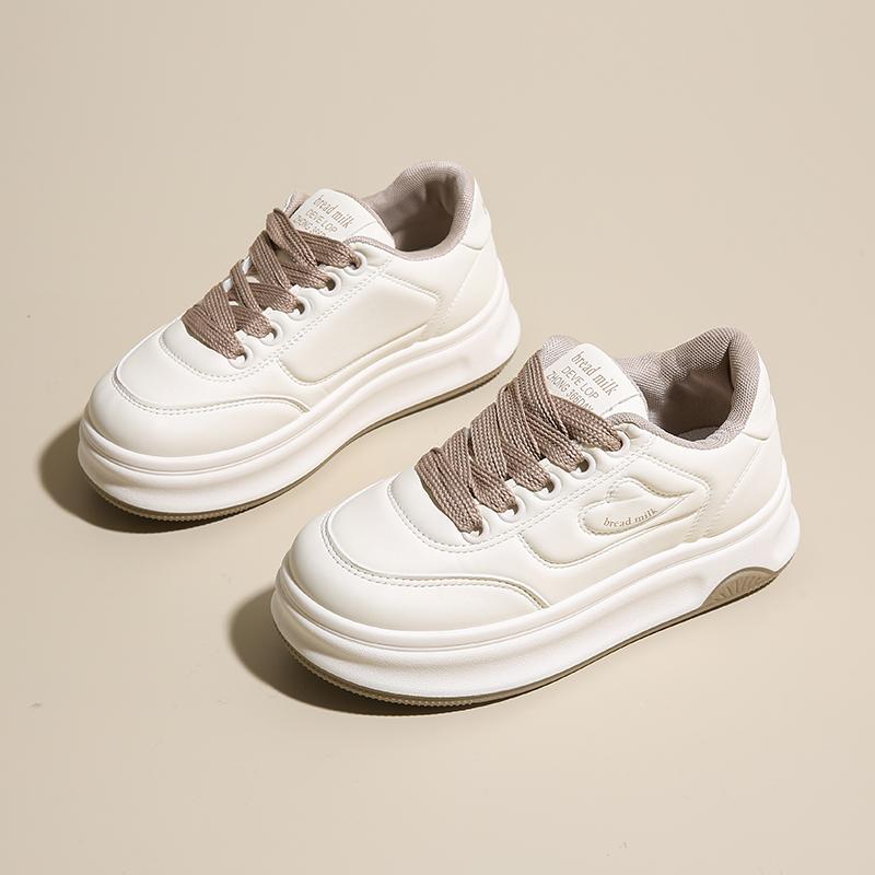 CRLAYDK Classic Women's Sneakers Casual Skateboard Walking Shoes Platform Ladies PU Leather White Height Increase Tennis