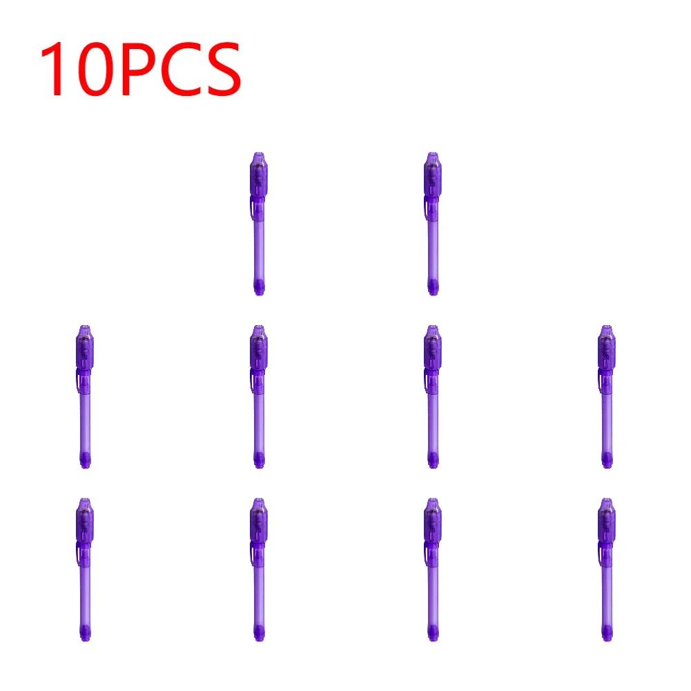 10-1PC Invisible Ink Pen Luminous Light Pen Secret Message Magic UV Light Pen Learning Education Toys for Students Party Favors