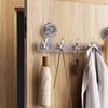 6 Hooks Suction Cup Towel Holder, Removable Shower, ABS Bathroom Towel Holder, Towel Bar with Hooks for Kitchen and Bahroom