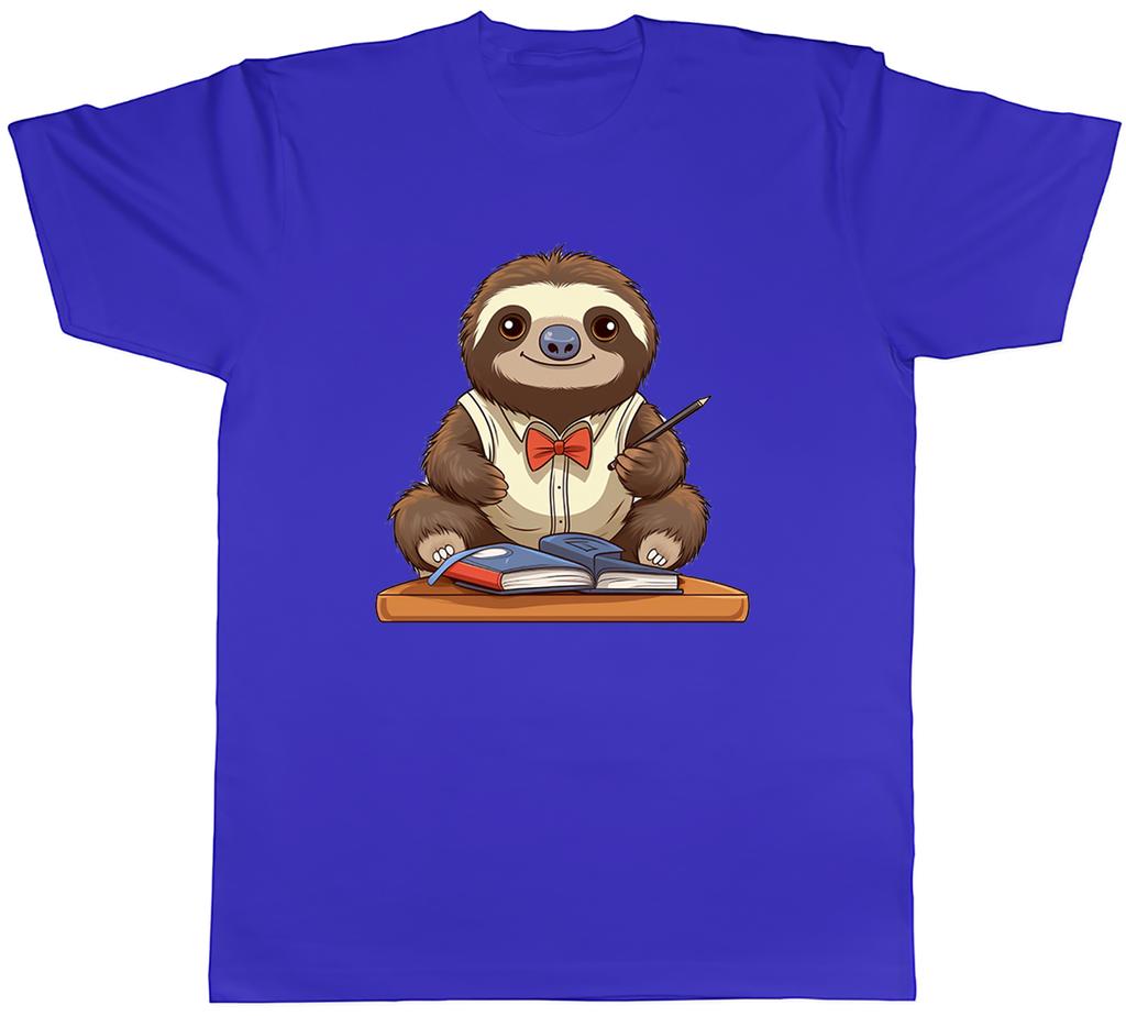 Sloth at School Unisexs TShirt Studying Back to School Nursery Unisex Tee Gift