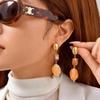 Irregular Resin Oval Symmetrical Earrings for Women,Stainless Steel Geometric Earrings,Elegant Jewelry Gift