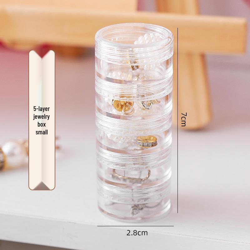 Exquisite Stackable Jewelry Organizer: Multi-Layer Storage for Rings, Necklaces, Earrings, and Nail Art. Portable and Transparent Design.
