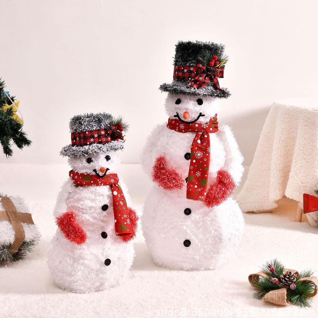 Christmas Figurine Artwork Gift Snowman Statue for Living Room Hotel Desktop 55 cm