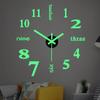 Creative DIY Wall Clock Glow In Dark Silent Hanging Decor for Bedroom Home Simple No Drill