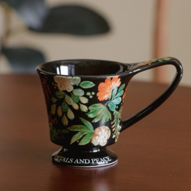 Retro Floral Coffee Cups Mugs Gift Boxes Office Breakfast  Ceramic Afternoon Tea Cups Gift Presents Souvenirs