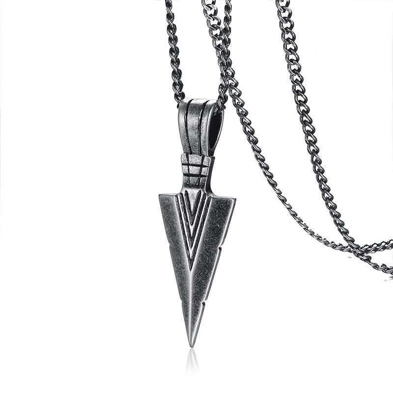 Heren Ketting, Pijlpunten Kunai Hanger, Roestvrij Staal Primitieve Stammen Speer Kettingen, Mannen Kunai Etnische Viking Ketting
