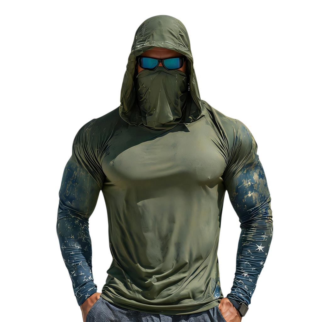 Fishing Shirts for Men with Hoodies for Men Design Sun Hoodie Long Sleeve Shirts for Men Fishing Shirt for Outdoor Activities