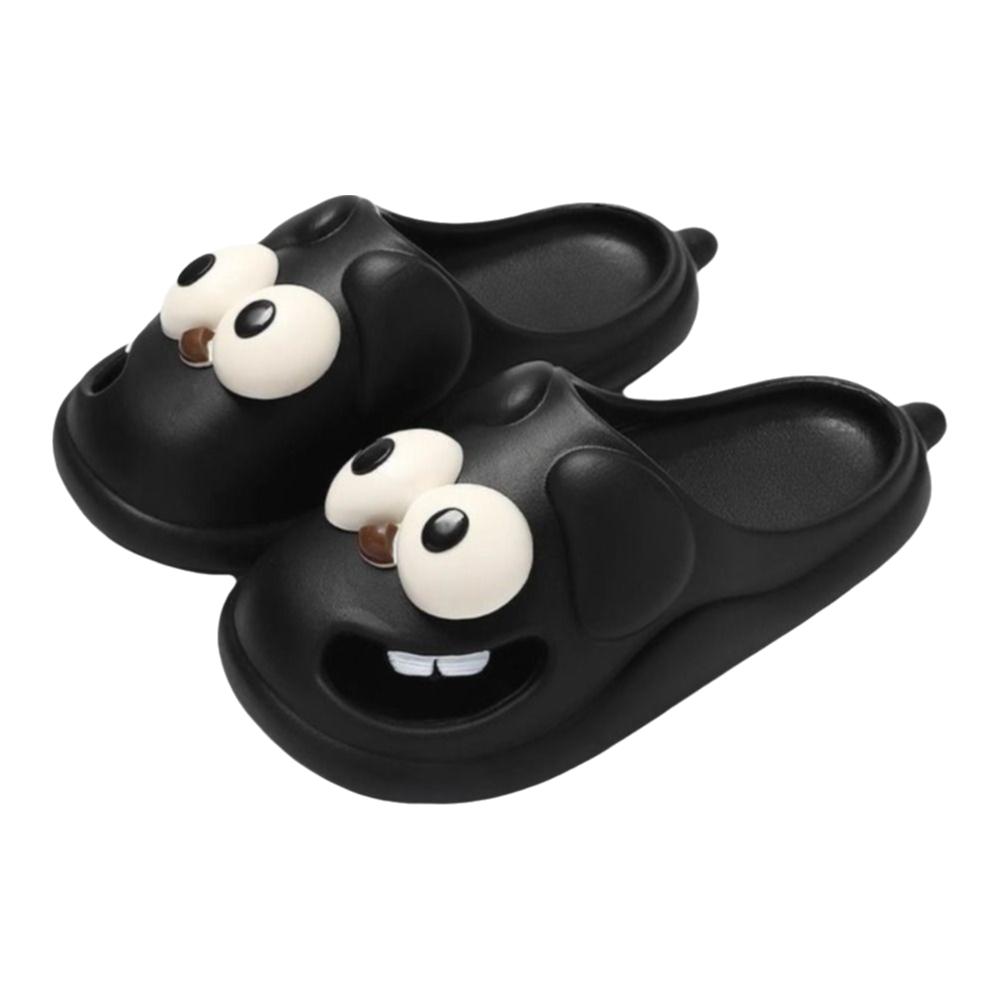 PVC Big Eye Dog Slippers Funny Design Cartoon Slippers Tongue Kiss Slippers House Slippers 36-37 чёрный
