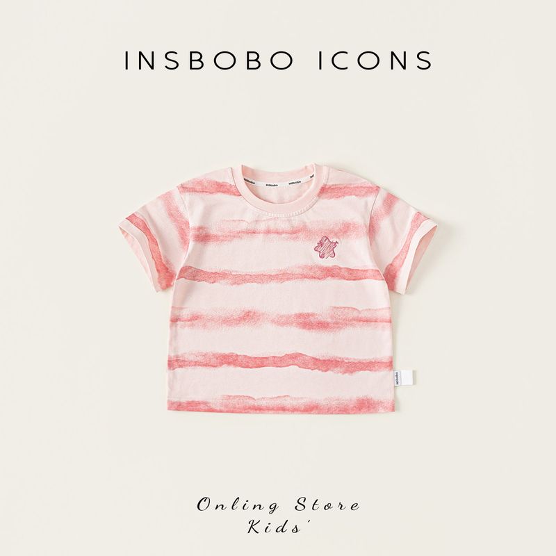 Insbobo Girls  Short-Sleeved Summer Thin T-Shirt Kidsren s Top Summer Stylish Girl Clothes Baby Kidsren s Clothing Pink 140