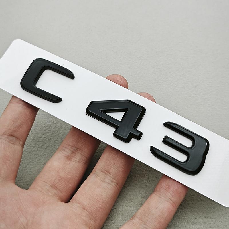 3D ABS Car Letters C43 C63 Logo Rear Trunk Badge Emblem Decals For Mercedes Benz AMG C43 C63 W205 W206 Car Sticker Accessories