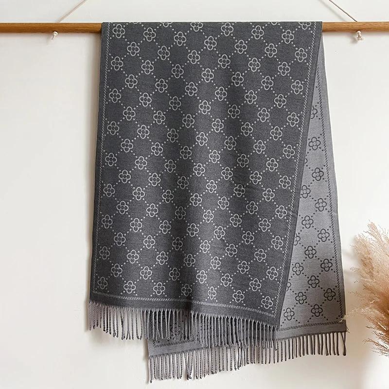 2025 Brand Warm Cashmere Poncho Shawl Scarf Luxury Print Thick Pashmina Winter Blanket Wraps Bufanda Casual Hijab Stoles Echarpe