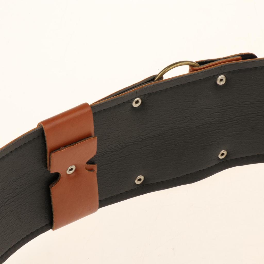 Durable Medieval Knight Belt Costume Wrap Around with Prong Buckle Adjustable PU Leather Waist