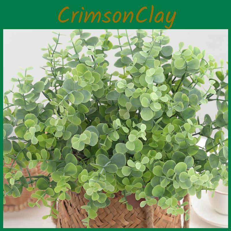 Fake Eucalyptus Globulus Branch With Spray Finish For Garden Party And Photo Studio Use