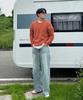 BLOND9 Crew Neck Rib Knit Sweater_Melange Orange (Type A)