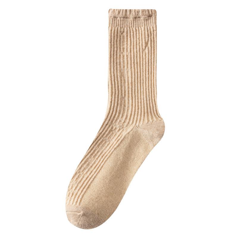 Female Autumn and Winter Warm Wooden Ear Lace In The Tube Pile Socks