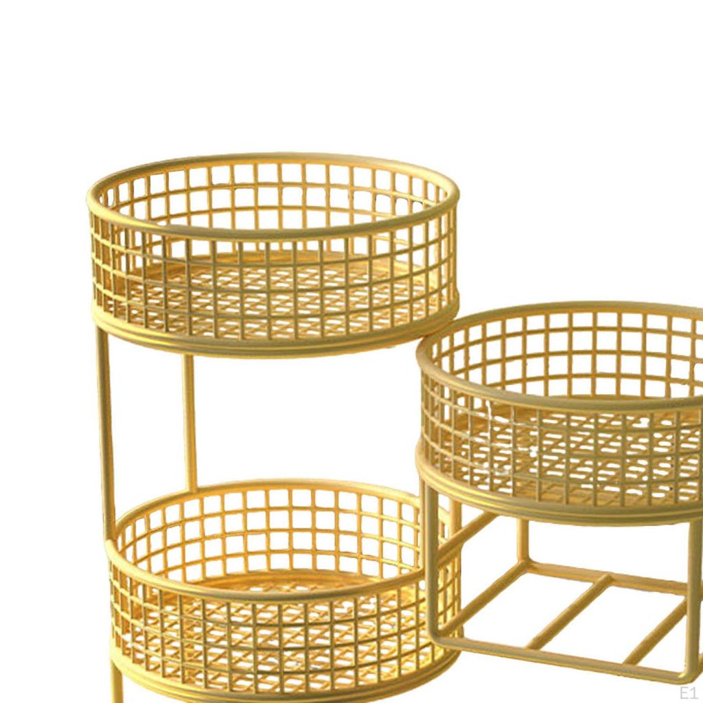 Countertop Fruit Basket 4 Tier Space Saving Container Large Capacity Serving Tray Vegetables Storage