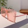 New in Fashion Brand Sunglasses Women Oversize Decor Pink Sun Glasses Candy Color Ladies Shades for Beach Hiking